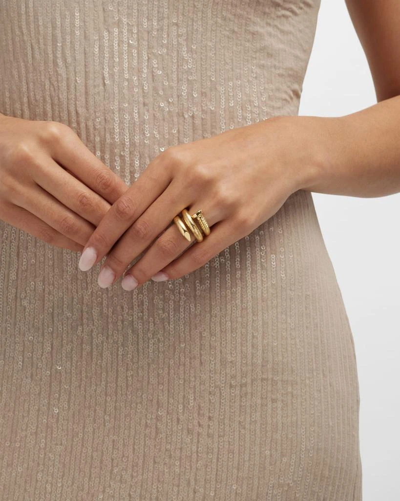 David Webb 18k Hammered Nail Ring, Size 6.5 2