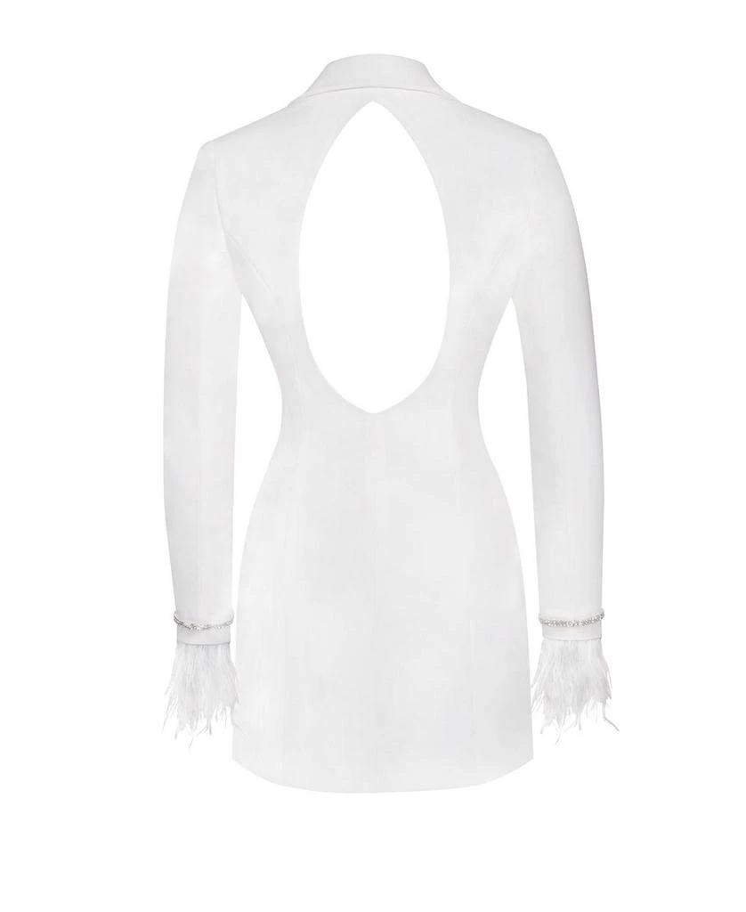 Miss Circle Quilla Feather Crystal Sleeve Backless Blazer Dress - Dresses &  Skirts - Free Shipping - BeyondStyle