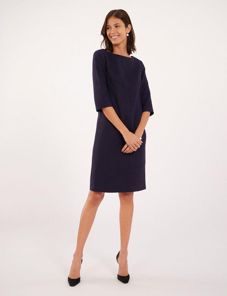 INES DE LA FRESSANGE Navy blue wool Justine dress