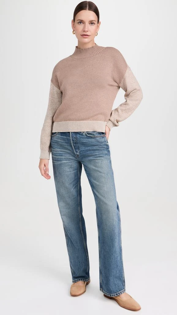 MONROW Cotton Cashmere Funnel Sweater 4