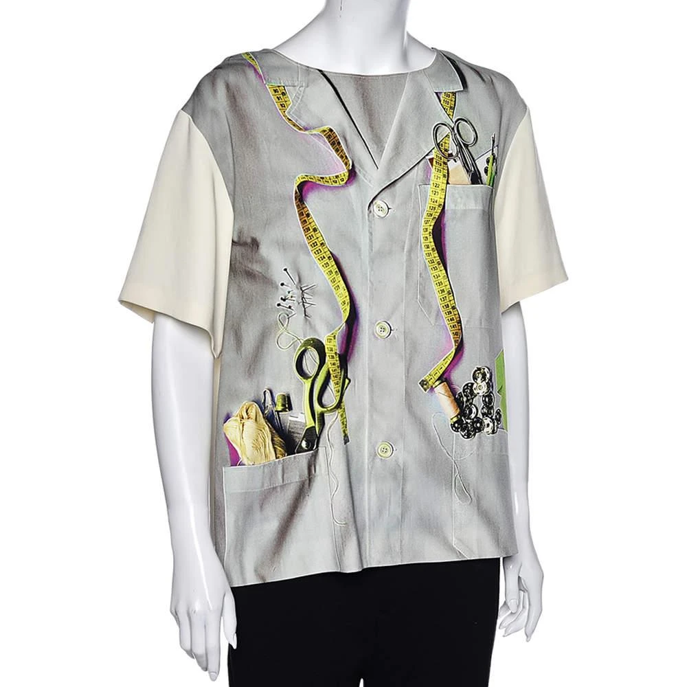 Moschino Moschino Cheap and Chic Multicolored Printed Crepe Blouse L 2
