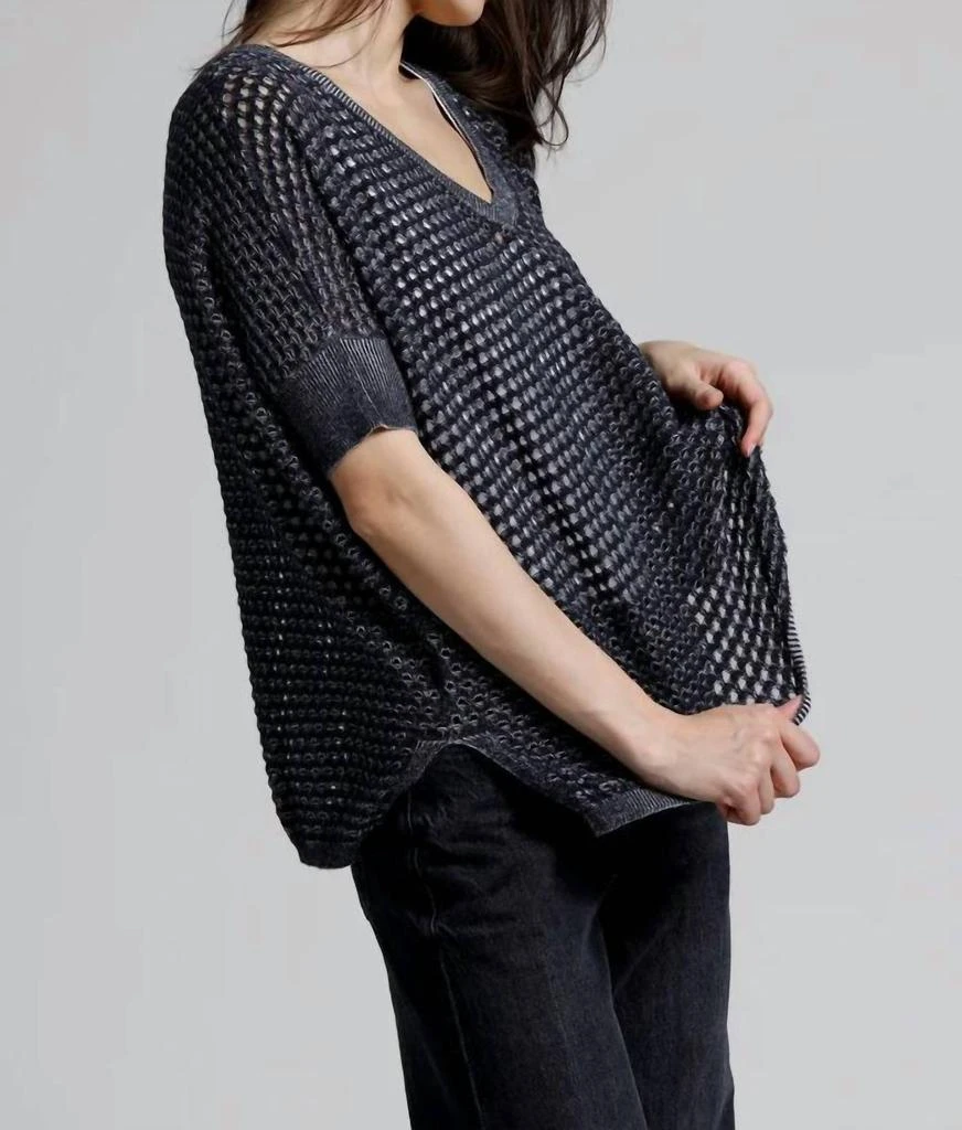 Minnie Rose Minnie Rose - Cotton Cashmere Mesh Pow-wow Sweater 3