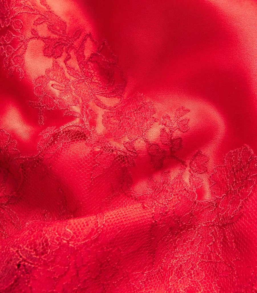 Carine Gilson Silk Lace-Trim Robe 5