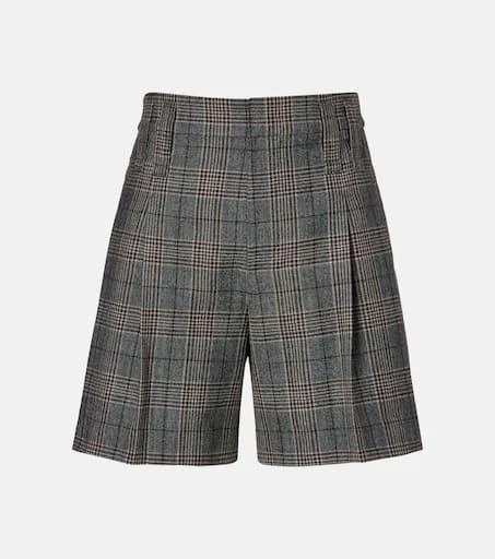 Brunello Cucinelli Checked virgin wool shorts 1