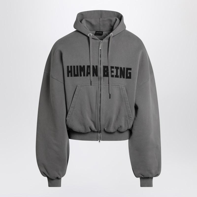 【BALENCIAGA】Human Being Round Zip-up Hoodie フーディ Balenciaga Human Being Round Zip-Up Hoodie - LABELS