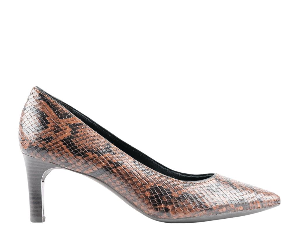 Geox Bibbiana Pump Brown - Python Print Women's Shoes D049CF-00041-C0013