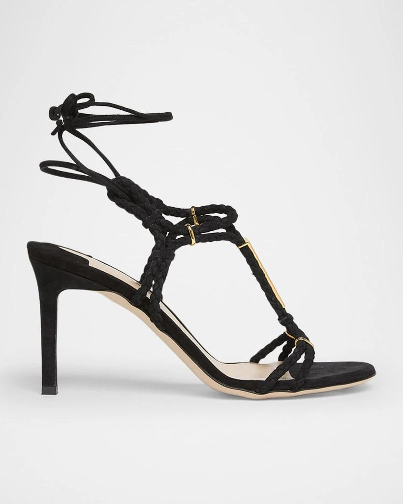 Tom Ford Lily Suede Ankle-Tie Sandals 1