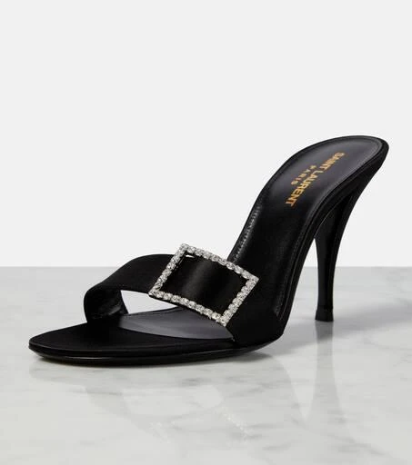 Yves Saint Laurent Simone 90 embellished satin crêpe mules 6