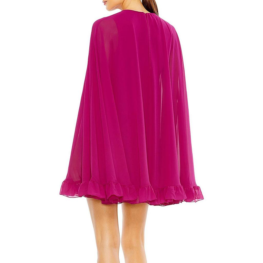 Ieena for Mac Duggal Womens Cape Short Mini Dress