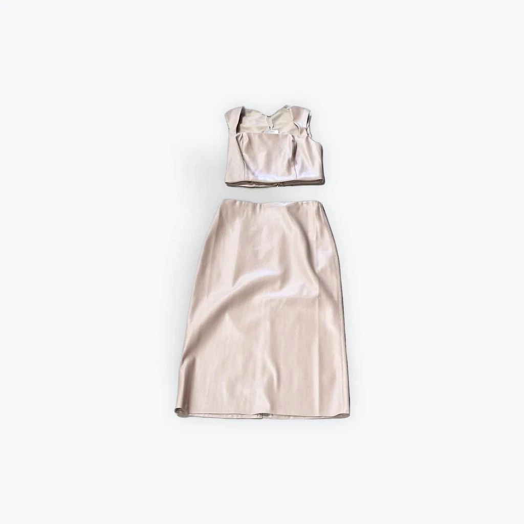 lucy paris faux leather dress Lucy Paris Satin Halter Rosette Neck Sleeveless Midi Dress – Whisper in  Style main image 1
