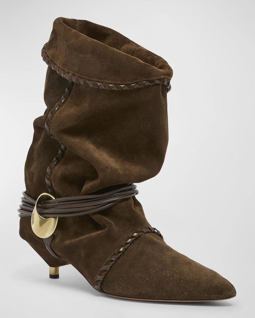 Isabel Marant Edrika Suede Harness Slouchy Booties 3