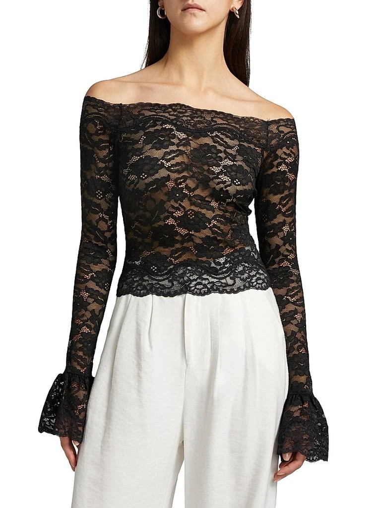 Ronny Kobo Maribeth Lace Off-The-Shoulder Top 3