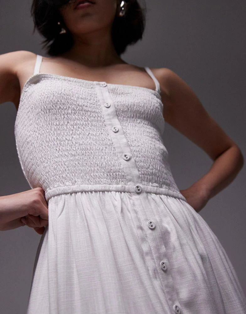 Topshop Topshop button down midi dress in white 4