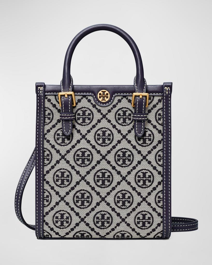 Tory Burch Mini T Monogram Jacquard North-South Tote Bag