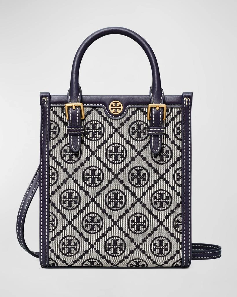 Tory Burch Mini T Monogram Jacquard North-South Tote Bag 1