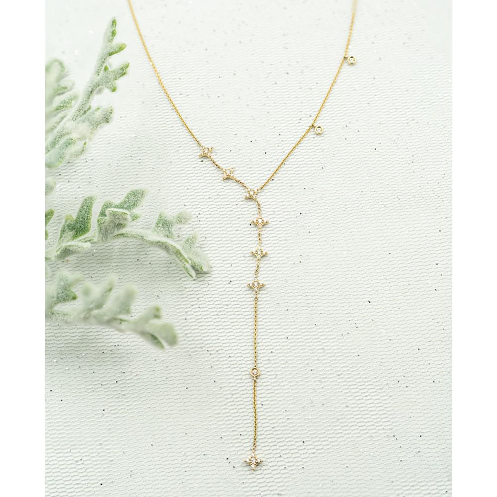 Wrapped Diamond Lariat Choker Necklace (1/4 ct. t.w.) in 10k Gold, 14" + 2" extender, Created for Macy's