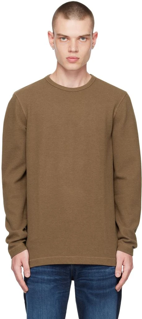 Hugo Boss Beige Crewneck Long Sleeve T-Shirt 1