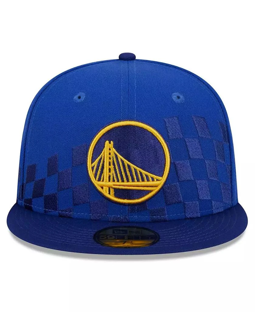 New Era Men's Royal Golden State Warriors 2024 NBA All-Star Game Rally Drive Checkerboard 59FIFTY Crown Fitted Hat 2