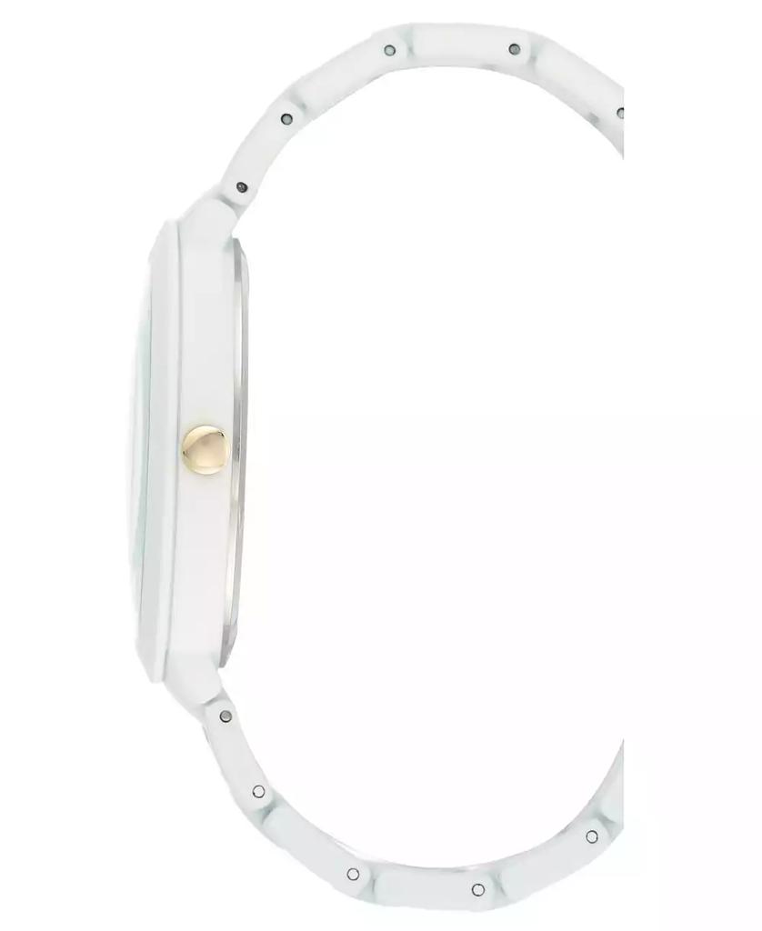 Nine West Women's White Rubberized Bracelet Watch, 40.5mm