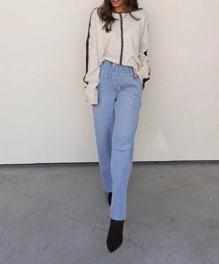 WISHLIST Wishlist - Drawstring Wide Leg Denim Pant