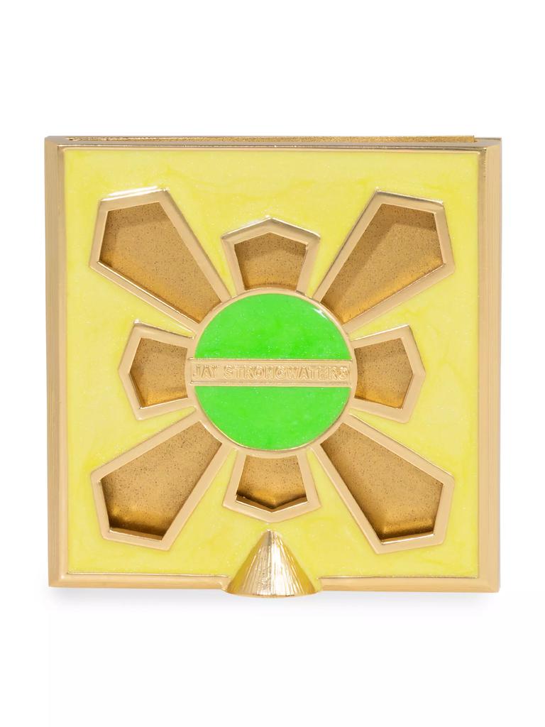 Jay Strongwater Leland 14K-Gold-Plated, Enamel & Glass Crystal 2" x 2" Square Frame