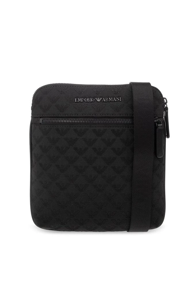 Emporio Armani Emporio Armani All-Over Jacquard Eagle Flat Shoulder Bag 1