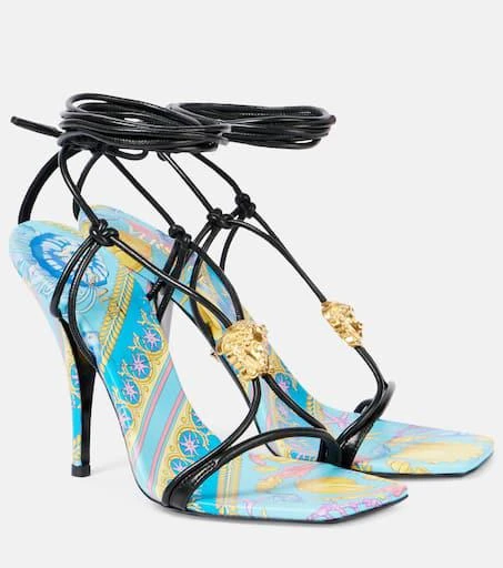 Versace La Medusa printed leather sandals 1