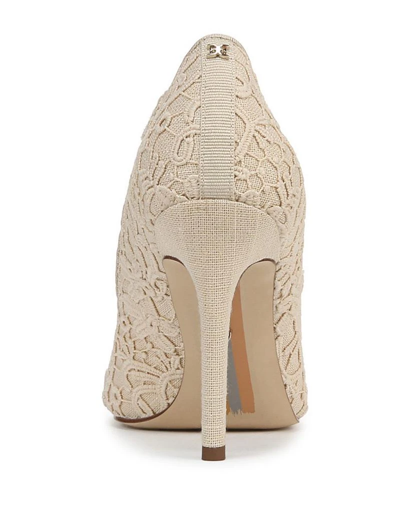 Sam Edelman Women's Hazel Pointed Toe Floral Topstitching High Heel Pumps 5