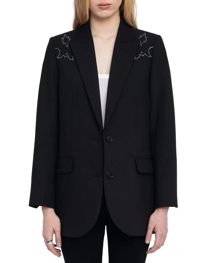 ZADIG & VOLTAIRE Viva Strass Western Blazer 1