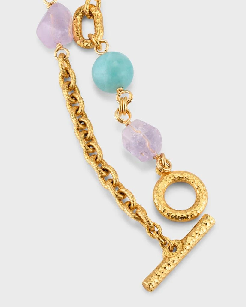 BEN-AMUN Pearl and Semiprecious Stone Toggle Necklace 4