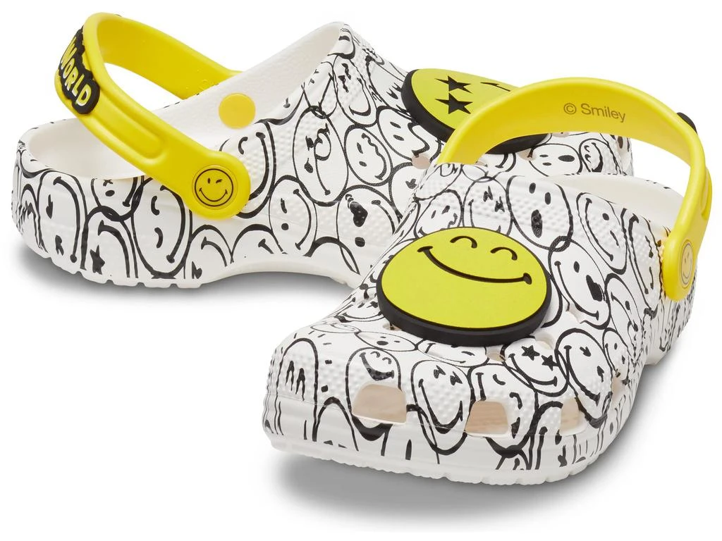 Crocs Kids Zappos Print Lab: SmileyWorld® Classic Clog (Little Kid/Big Kid) 1