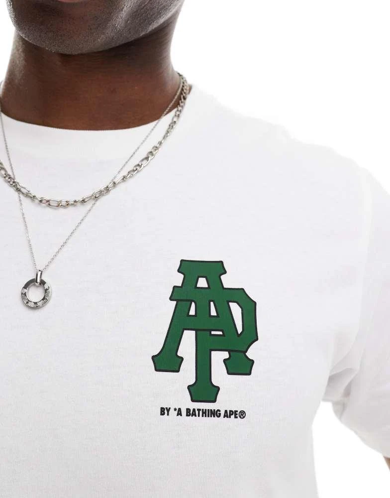 AAPE Aape By A Bathing Ape logo t-shirt with camo back print in white 3