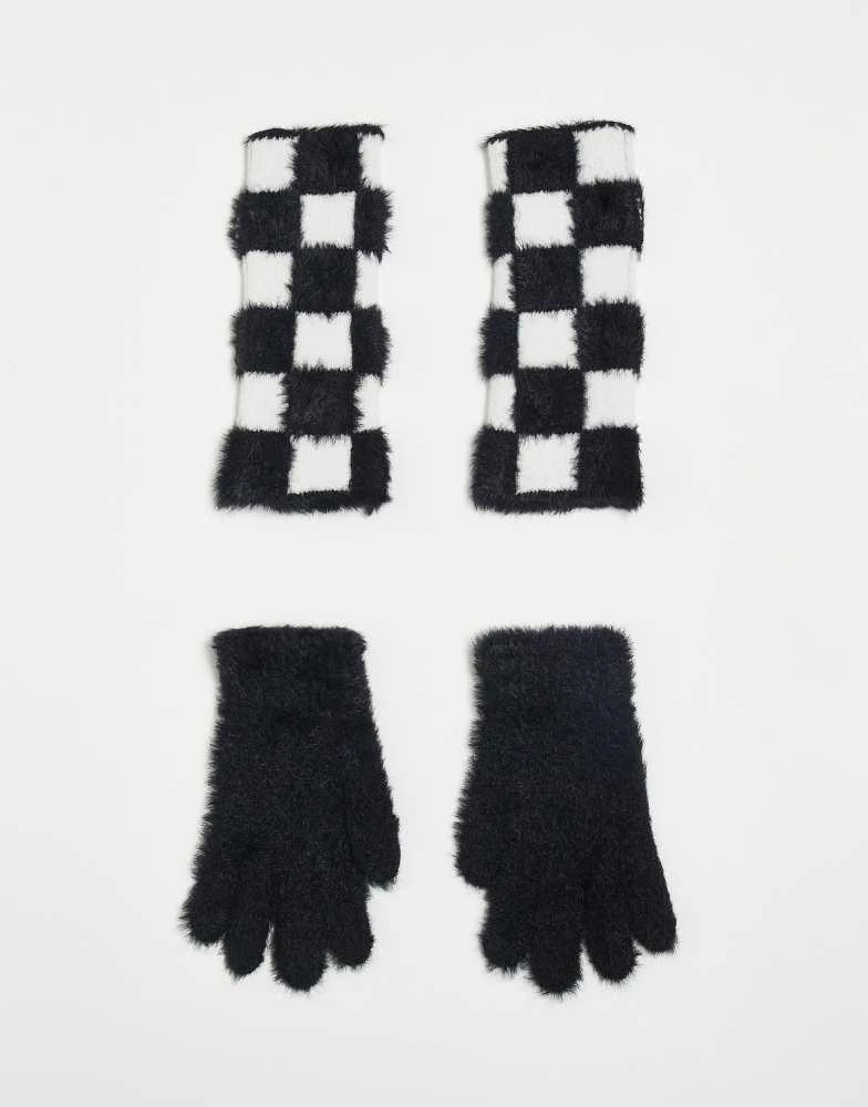 Vans Vans Off the wall twofer gloves in black/white 3