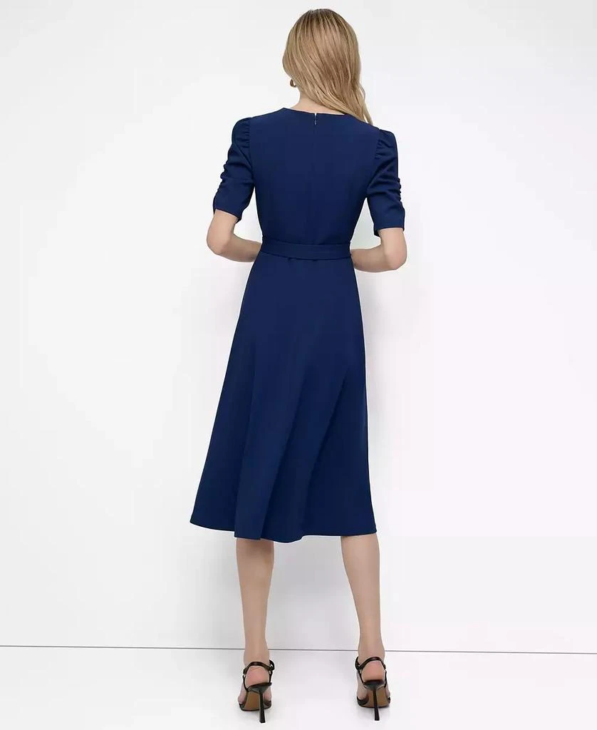 slim fit dress slacks Black Palmira Fit & Flare Midi Dress by Michael Stars