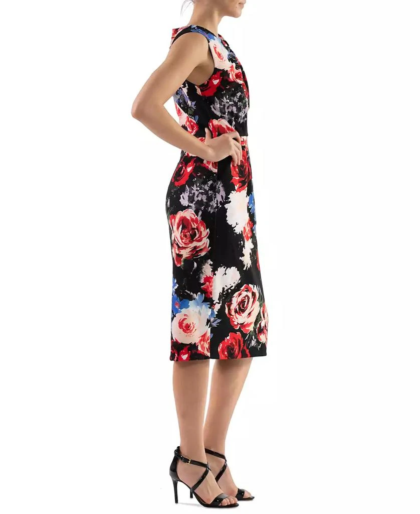 Donna Ricco Women's Floral-Print Twist-Front Sheath Dress 2