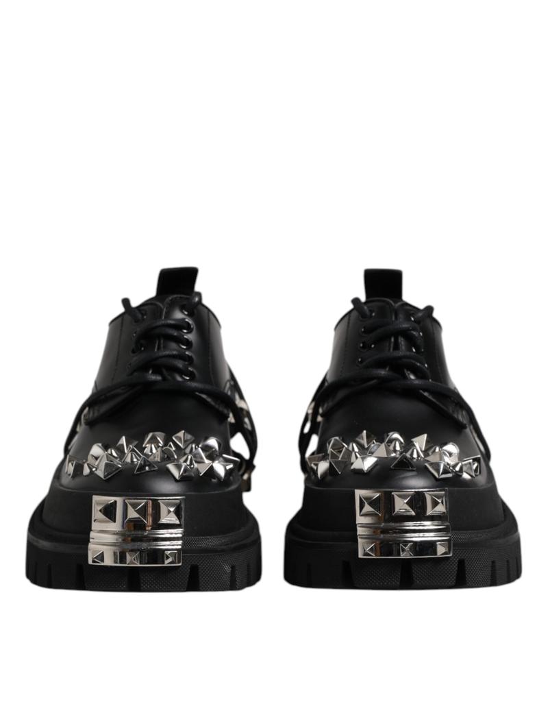 Dolce & Gabbana Leather Embellished Trekking Derby Men's Shoes