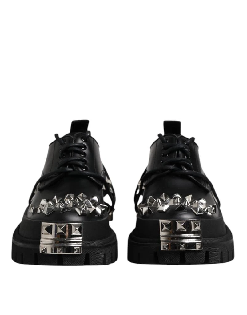 Dolce & Gabbana Leather Embellished Trekking Derby Men's Shoes 2