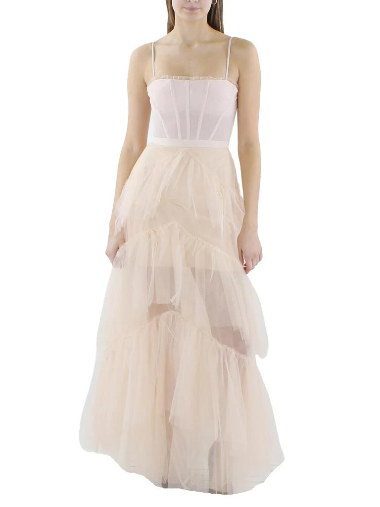 BCBG Womens Tiered Illusion Evening Dress 4