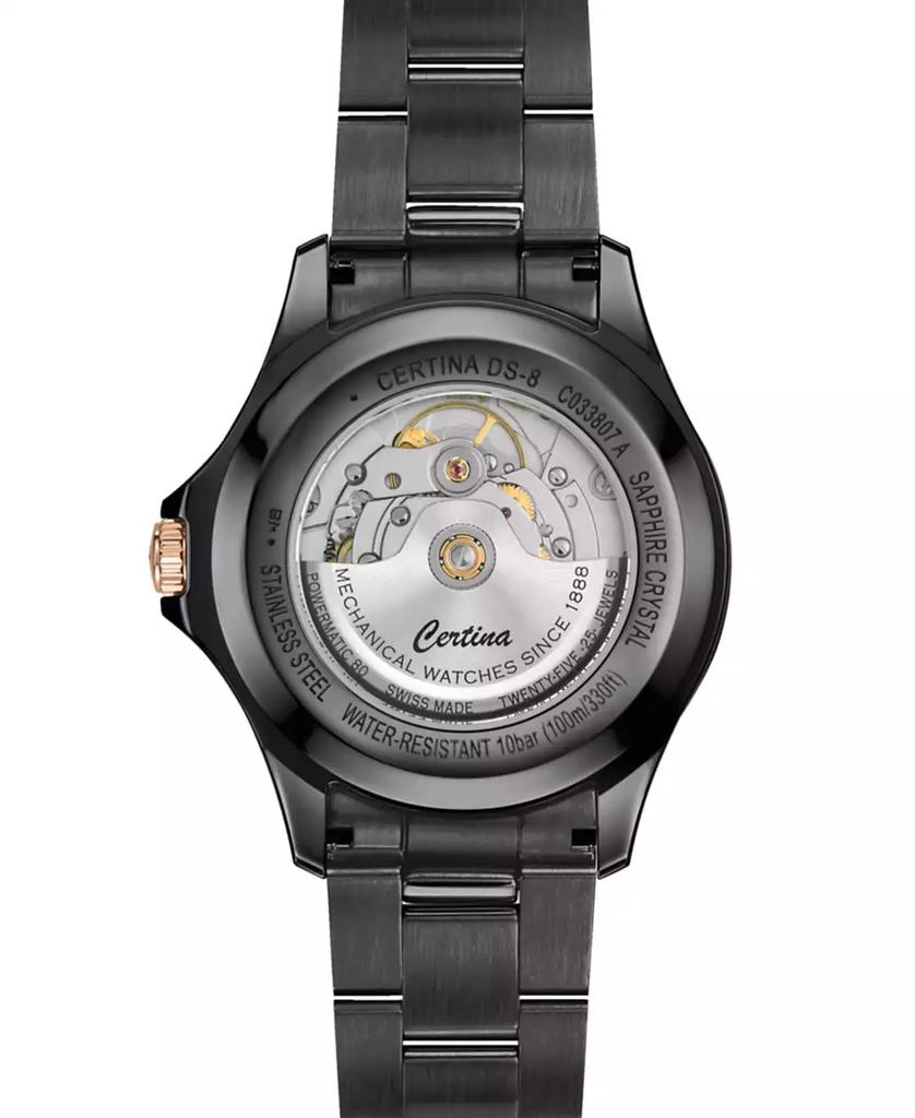 Certina Men's Swiss Automatic DS-8 Black PVD Stainless Steel Bracelet Watch 41mm