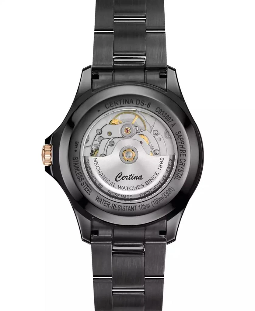 Certina Men's Swiss Automatic DS-8 Black PVD Stainless Steel Bracelet Watch 41mm 2