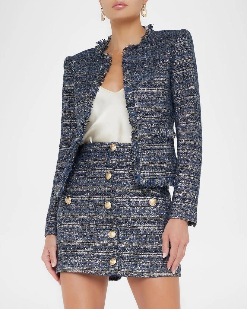 L'Agence Angelina Metallic Tweed Jacket 4