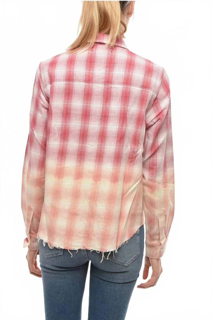 AMIRI Ombre Lurex Plaid Button-Down Shirt In Red 2