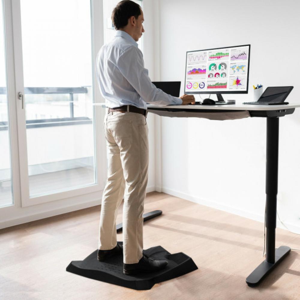 Hivvago Portable Anti-Fatigue Standing Mat with Massage Points and Diverse Terrain-Black