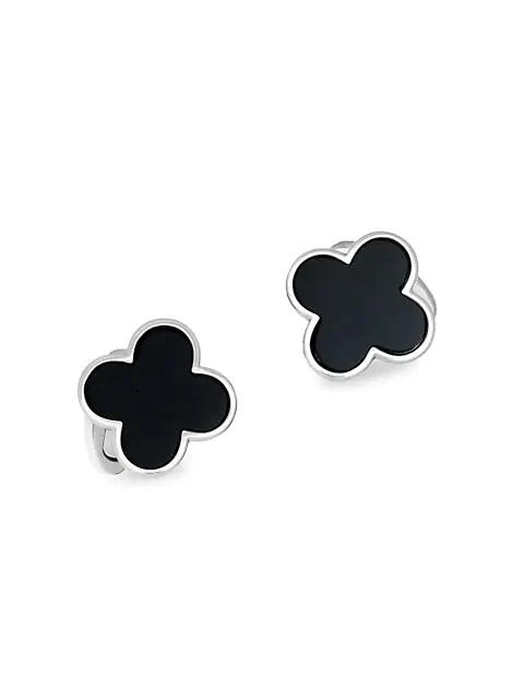 Jan Leslie Onyx Clover Cufflinks 1