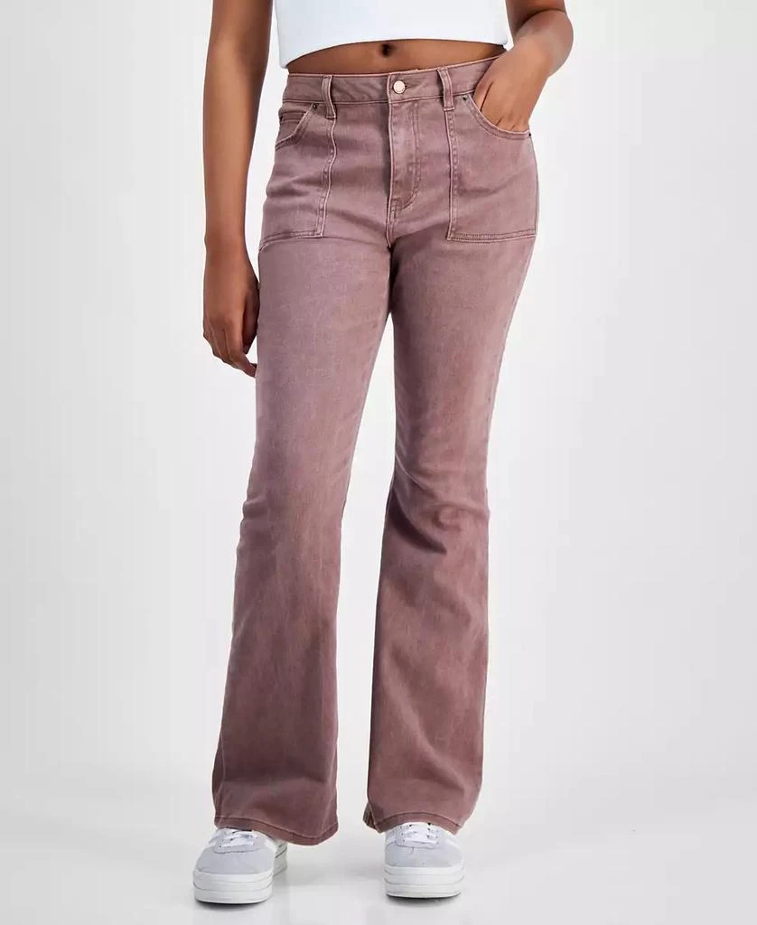 Tinseltown Juniors' Flare-Leg Utility Pocket Jeans 1