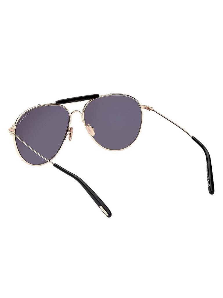 Tom Ford 60MM Navigator Metal Sunglasses 4