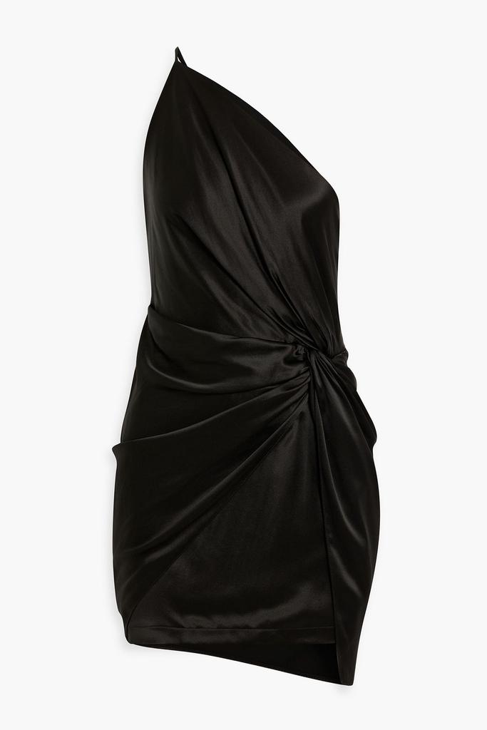 Michelle Mason One-shoulder twist-front silk-satin mini dress
