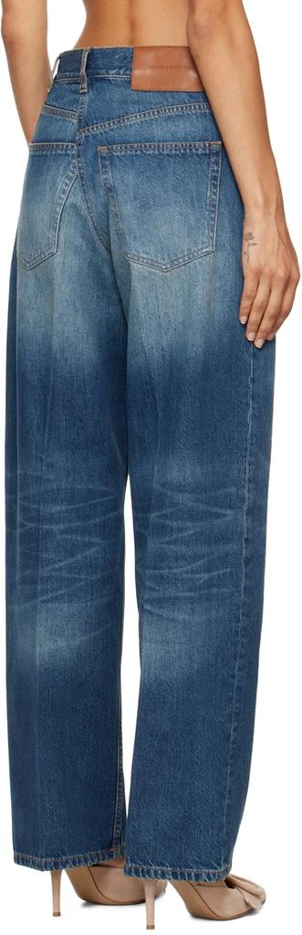 Victoria Beckham Blue Loose Fold Over Boyfriend Jeans 3