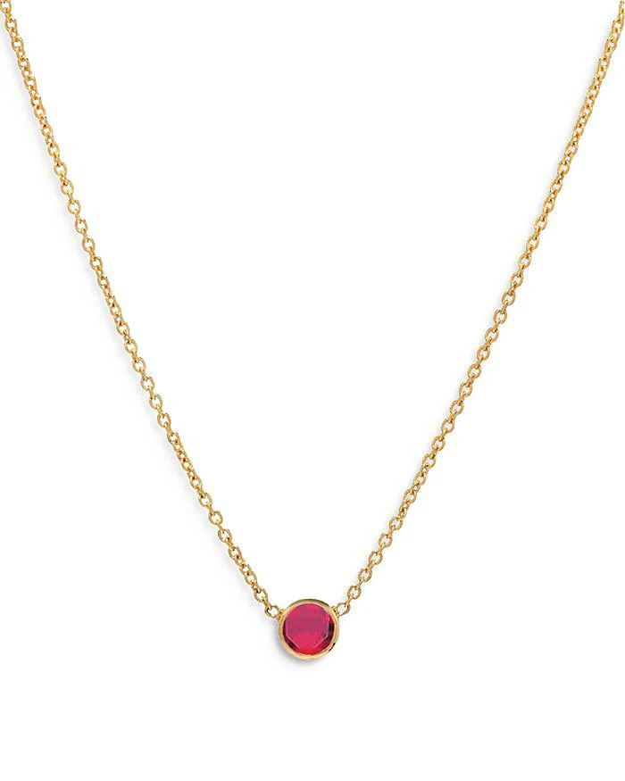 Zoe Lev 14K Yellow Gold Ruby Birthstone Solitaire Pendant Necklace, 16-18" 1