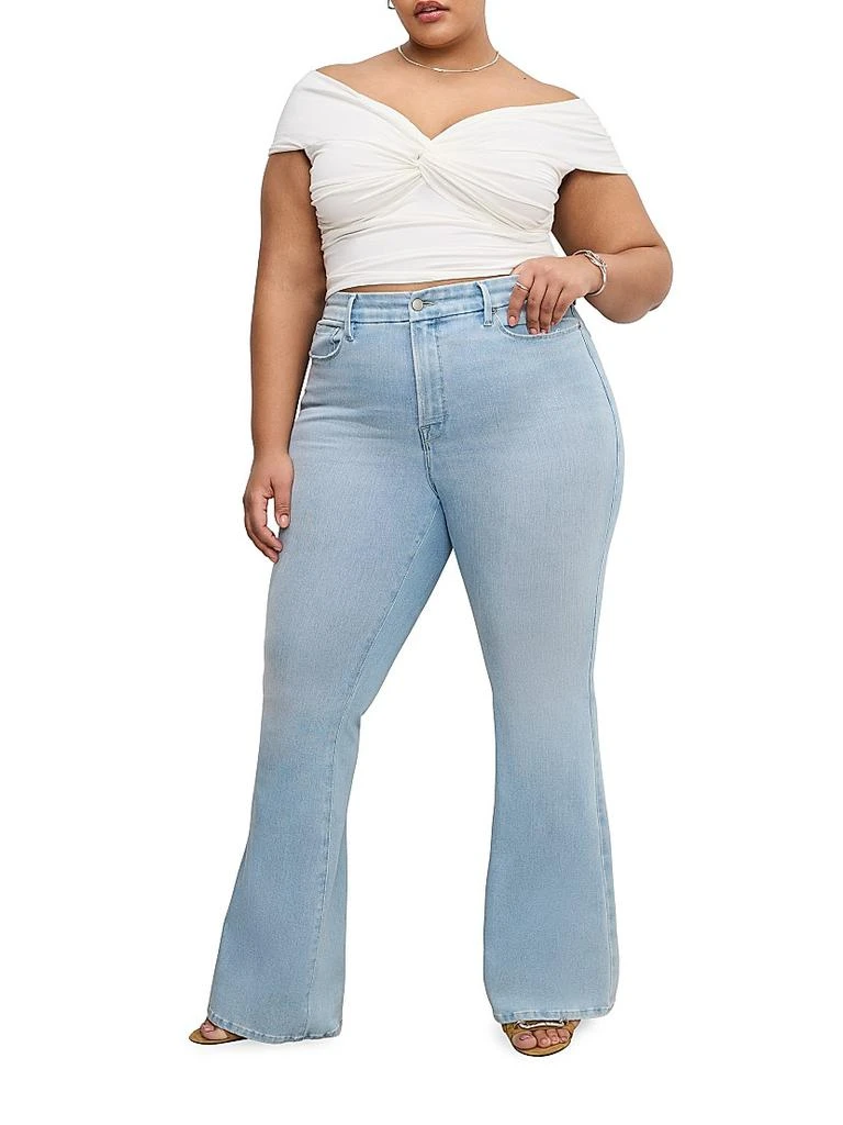 Good American Soft Tech Good Legs Boot-Cut Flared Jeans 3